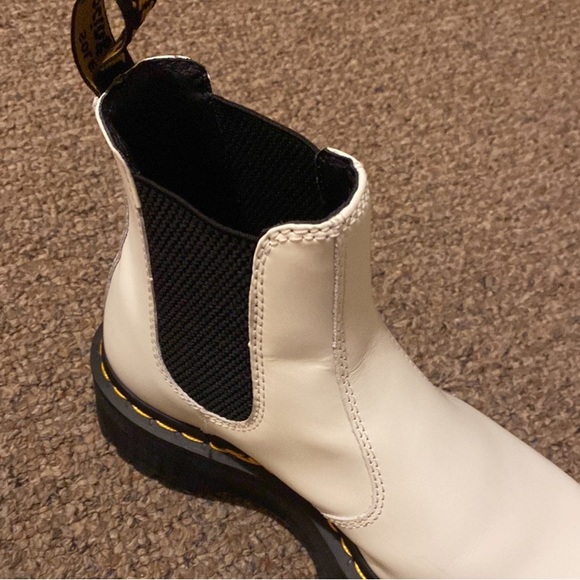 White Doc Marten Chelsea Platform boots - Picture 3 of 5